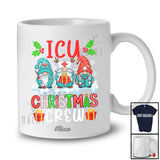 Personalized Custom Name ICU Christmas Crew; Awesome X-mas Three Gnomes Nurse; Proud Job T-Shirt
