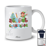 Personalized Custom Name School Counselor; Cheerful Christmas Tree Snow Dabbing Elf; Proud Jobs T-Shirt