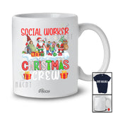 Personalized Custom Name Social Worker Christmas Crew; Awesome X-mas Three Gnomes Job T-Shirt