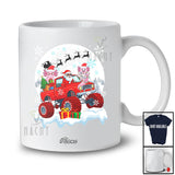 Personalized Custom Name Axolotl Santa On Monster Truck; Lovely Christmas Moon Snow Animal T-Shirt