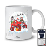 Personalized Custom Name British Longhair On Monster Truck; Lovely Christmas Moon Snow Animal T-Shirt