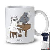 Personalized Custom Name Cat Playing Piano; Humorous Musician Musical Instruments T-Shirt