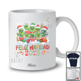 Personalized Custom Name Feliz Navidad 2025; Lovely Christmas Collection Cactus; Vegan T-Shirt