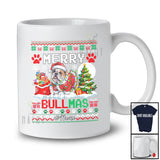 Personalized Custom Name Merry Bullmas; Lovely Christmas Tree Sweater Santa Bulldog Owner T-Shirt