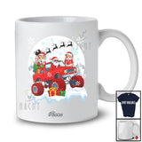 Personalized Custom Name Hamster Santa On Monster Truck; Lovely Christmas Moon Snow Animal T-Shirt