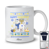 Personalized Custom Name Happy Hanukkah; Lovely Hanukkah Lights On Cat Lover; Sweater Family T-Shirt