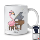 Personalized Custom Name Flamingo Playing Piano; Humorous Musician Musical Instruments T-Shirt