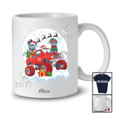 Personalized Custom Name Russian Blue On Monster Truck; Lovely Christmas Moon Snow Animal T-Shirt