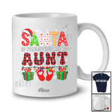 Personalized Custom Name Santa Promoting Me To Aunt; Merry Christmas Pregnancy Family T-Shirt