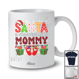 Personalized Custom Name Santa Promoting Me To Mommy; Merry Christmas Pregnancy Family T-Shirt