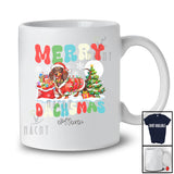 Personalized Custom Name Merry Dachsmas; Lovely Christmas Tree Santa Dachshund Owner T-Shirt