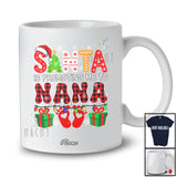 Personalized Custom Name Santa Promoting Me To Nana; Merry Christmas Pregnancy Family T-Shirt