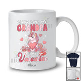 Personalized Custom Name Sorry My Grandpa Is My Valentine; Lovely Unicorn Hearts; Girls Family T-Shirt