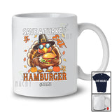 Personalized Custom Name Save A Turkey Eat Hamburger; Humorous Thanksgiving Food Lover T-Shirt