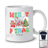 Personalized Custom Name Merry Pitmas; Lovely Christmas Tree Santa Pit Bull Owner T-Shirt