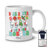 Personalized Custom Name Groovy Santa Just Bring Horses; Lovely Christmas Farm Animal Farmer T-Shirt