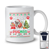 Personalized Custom Name Merry Pugmas; Lovely Christmas Tree Sweater Santa Pug Owner T-Shirt