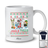 Personalized Custom Name Jingle Calls Not Bells; Joyful Christmas Sweater EMT CNA Nurse Tech Nursing T-Shirt
