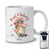 Personalized Custom Name Feral And Valentine; Lovely Pink Raccoon Hearts; Trash Animal Lover T-Shirt