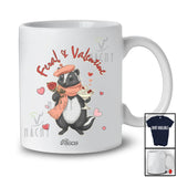 Personalized Custom Name Feral And Valentine; Lovely Pink Skunk Hearts; Trash Animal Lover T-Shirt