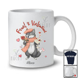 Personalized Custom Name Feral And Valentine; Lovely Pink Wolf Hearts; Wild Animal Lover T-Shirt