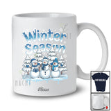 Personalized Custom Name Winter Season; Adorable Christmas Snow Trees Three Snowman T-Shirt