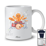 Personalized Custom Name Gingerbread Playing Drum; Joyful Christmas Musical Instrument Players T-Shirt
