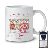 Personalized Custom Name Just A Bulldog In Love; Lovely Valentine Hearts Family T-Shirt
