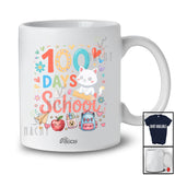 Personalized Custom Name Happy 100 Days Of School; Colorful Cat 100th Day Teacher Students T-Shirt