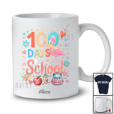 Personalized Custom Name Happy 100 Days Of School; Colorful Flamingo 100th Day Teacher Students T-Shirt