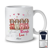 Personalized Custom Name Just A Beagle In Love; Lovely Valentine Hearts Family T-Shirt