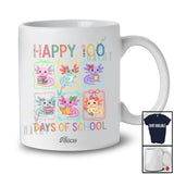 Personalized Custom Name Happy 100 Days Of School; Lovely Axolotl Reading Books Studying T-Shirt