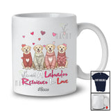Personalized Custom Name Just A Labrador Retriever In Love; Lovely Valentine Hearts Family T-Shirt