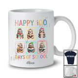 Personalized Custom Name Happy 100 Days Of School; Lovely Sloth Reading Books Studying T-Shirt