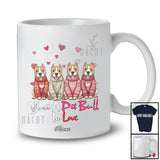 Personalized Custom Name Just A Pit Bull In Love; Lovely Valentine Hearts Family T-Shirt