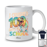 Personalized Custom Name I Crushed 100 Days Of School; Amusing T-Rex Dinosaur Students Teacher T-Shirt