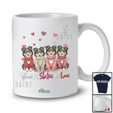 Personalized Custom Name Just A Shelties In Love; Lovely Valentine Hearts Family T-Shirt