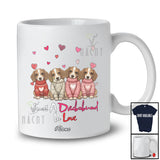 Personalized Custom Name Just A Dachshund In Love; Lovely Valentine Hearts Family T-Shirt