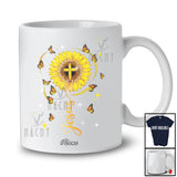 Personalized Custom Name Jesus; Adorable Sunflower Flowers With Butterflies; Family Group T-Shirt