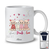Personalized Custom Name Just A Poodle In Love; Lovely Valentine Hearts Family T-Shirt