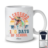 Personalized Custom Name I Crushed 100 Days Of School; Amusing T-Rex Dinosaur Vintage Retro T-Shirt