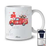 Personalized Custom Name Couple Pugs On Red Truck; Lovely Valentine Pug Owner Animal T-Shirt