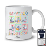 Personalized Custom Name Happy 100 Days Of School; Lovely Pigeon Reading Books Studying T-Shirt