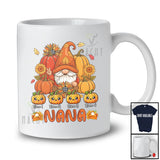 Personalized Custom Name Nana; Adorable Thanksgiving Gnome Fall Pumpkins; Family T-Shirt