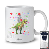 Personalized Custom Name Skeleton Riding T-Rex; Colorful Valentine Rainbow; Girls Women Family T-Shirt