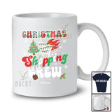 Personalized Custom Name Christmas Shopping Crew; Cheerful Christmas Plaid Leopard Family T-Shirt