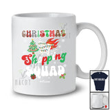 Personalized Custom Name Christmas Shopping Squad; Cheerful Christmas Plaid Leopard Family T-Shirt