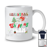 Personalized Custom Name Christmas Shopping Team; Cheerful Christmas Plaid Leopard Family T-Shirt