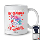 Personalized Custom Name Forget Boys Grandpa Is My Valentine; Lovely Family Girls Unicorn Hearts T-Shirt
