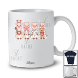 Personalized Custom Name Valentine Pig Collection; Lovely Pig Hearts Flowers Farmer T-Shirt